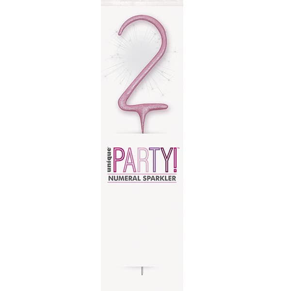 7" Pink Glitz Number 2 Sparkler