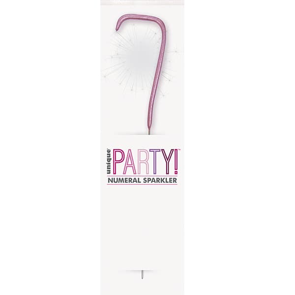 7" Pink Glitz Number 7 Sparkler