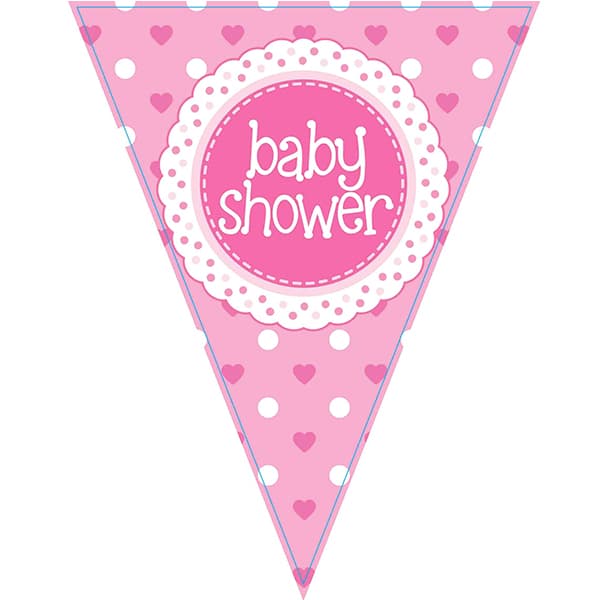 (image for) Pink Baby Shower Party Bunting