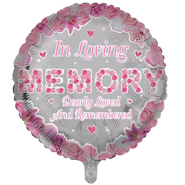 (image for) 18" Pink In Loving Memory Foil Balloons