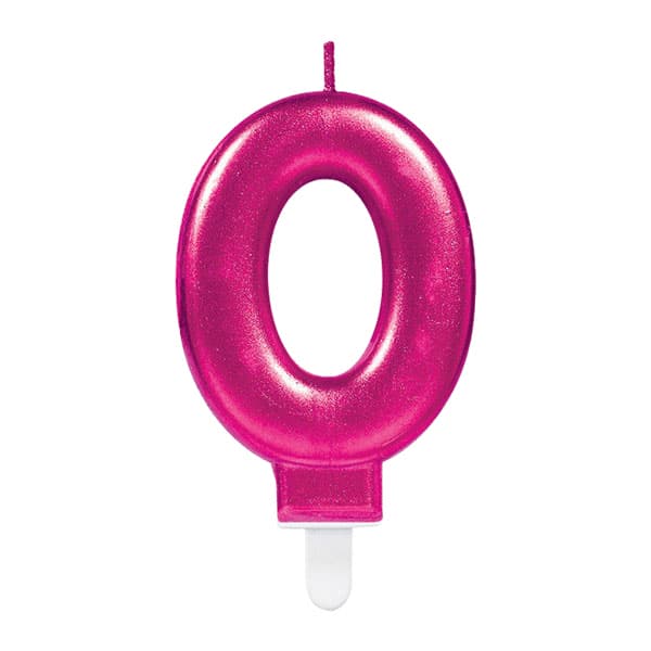 Pink Metallic Age 0 Candles