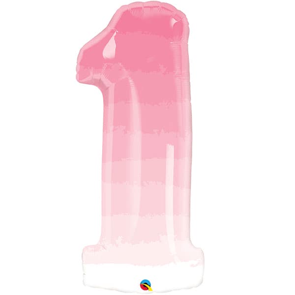 Qualatex Number 1 Pink Ombre Supershape Balloons