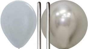 (image for) Plain Silver Latex Balloons