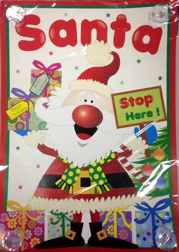 (image for) Santa Stop Here Window Sticker