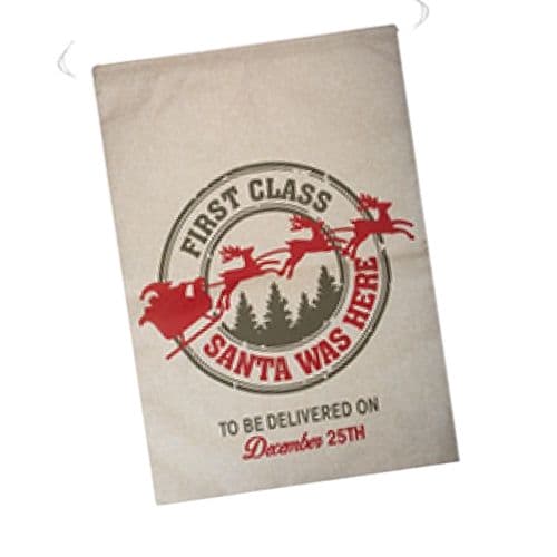 Luxury Jute Christmas Sack - Santa Was Here