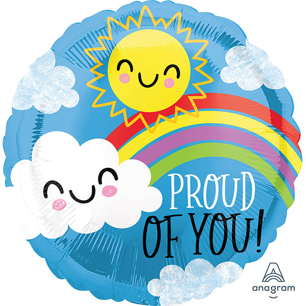 18" Proud Of You Happy Sun Cloud Foil Balloon