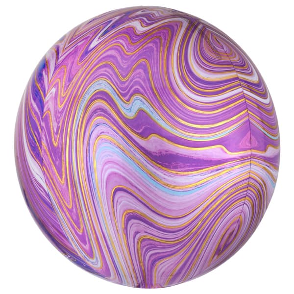 (image for) 15" Purple Marblez Orbz Foil Balloons