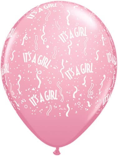 11" Its A Girl Light Pink Latex Balloons 50pk