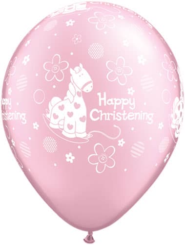 (image for) 11" Soft Pony Pink Christening Latex Balloons 50pk
