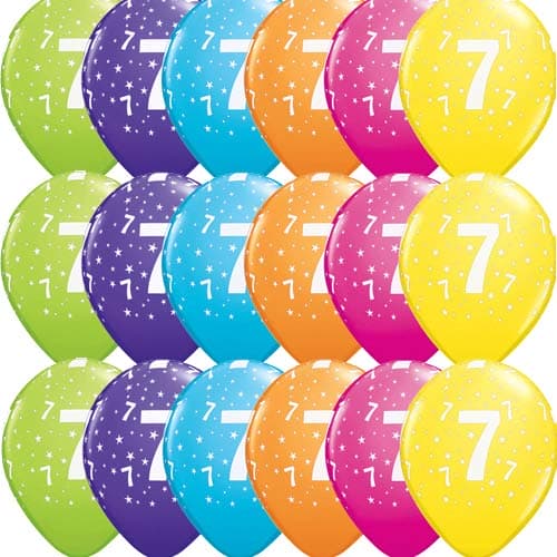 11" 7 Stars Tropical Assorted Latex Balloons 50pk