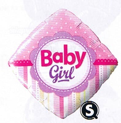 18" Baby Girls Dots And Stripes Foil Balloons