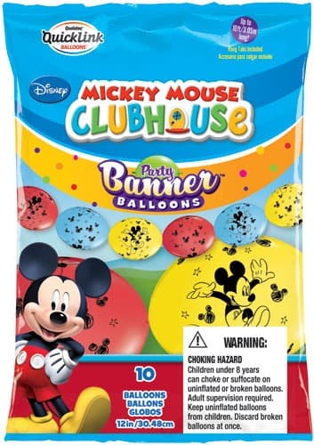 12" Mickey Mouse Quick Link Party Banner Balloons 10pk