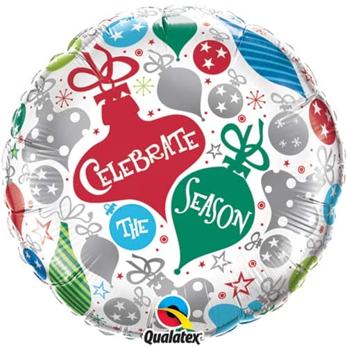 (image for) 18" Celebrate The Season Ornaments Foil Balloons