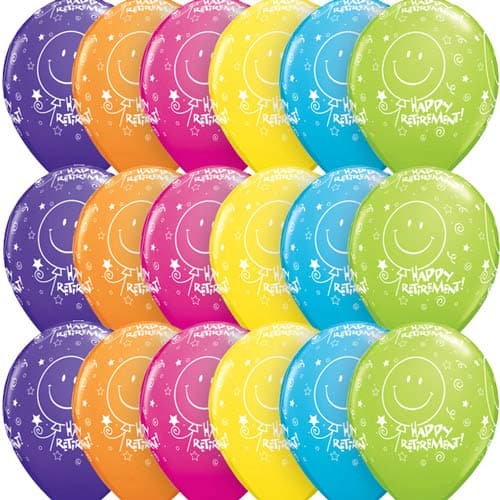 (image for) 11" Retirement Smile Face Latex Balloons 6pk