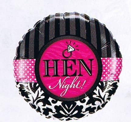 (image for) 18" Hen Night Damask And Stripes Foil Balloons