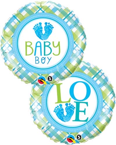 18" Baby Boy Love Feet Foil Balloons