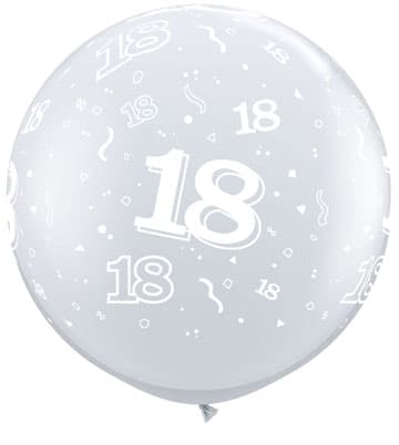 (image for) 3ft Diamond Clear 18 Around Giant Latex Balloons 2pk