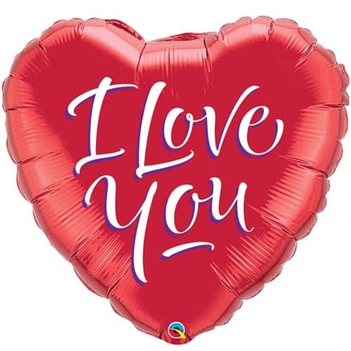 (image for) 9" I Love You Script Modern Air Filled Balloons