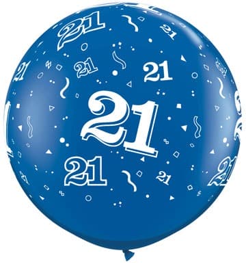 (image for) 3ft Sapphire Blue 21 Around Giant Latex Balloons 2pk