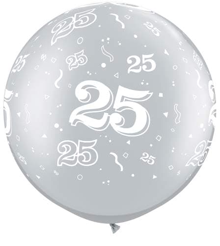 (image for) 30" Silver 25 Around Giant Latex Balloons 2pk