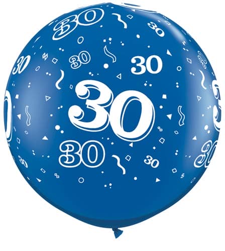 (image for) 3ft Sapphire Blue 30 Around Giant Latex Balloons 2pk