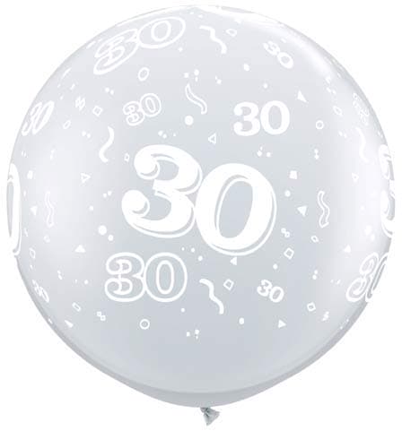(image for) 3ft Diamond Clear 30 Around Giant Latex Balloons 2pk