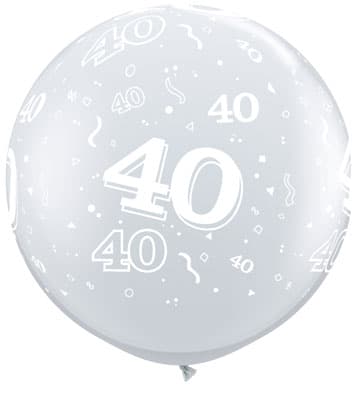 (image for) 3ft Diamond Clear 40 Around Giant Latex Balloons 2pk