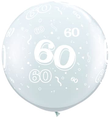 (image for) 3ft Diamond Clear 60 Around Giant Latex Balloons x2