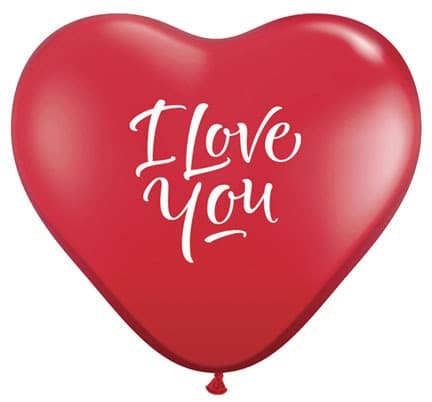(image for) 3ft I Love You Script Modern Giant Latex Balloons 2pk