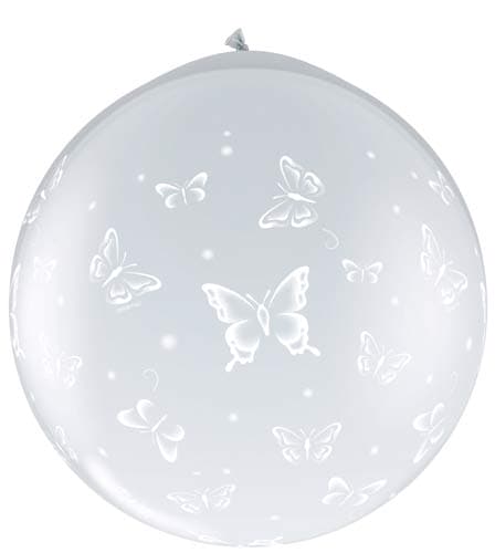 3ft Butterflies Around Neck Up Giant Latex Balloons 2pk