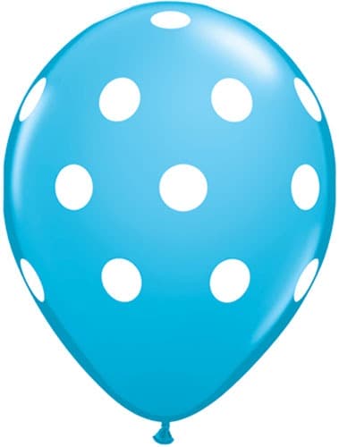 (image for) 11" Robins Egg Blue With White Polka Dots 25pk