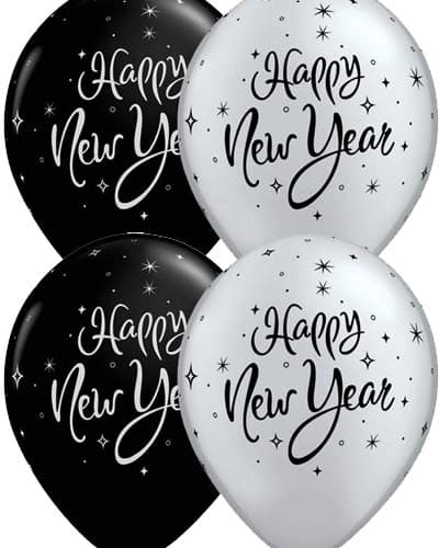 (image for) 11" New Year Sparkle Latex Balloons 50pk
