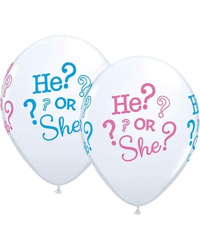 (image for) 11" He Or She Latex Balloons 25pk