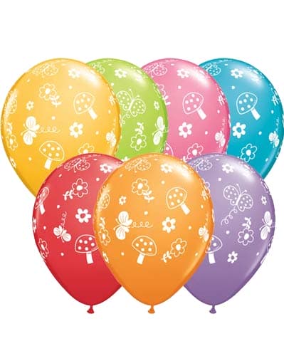 (image for) 11" Garden & Butterflies Latex Balloons 25pk