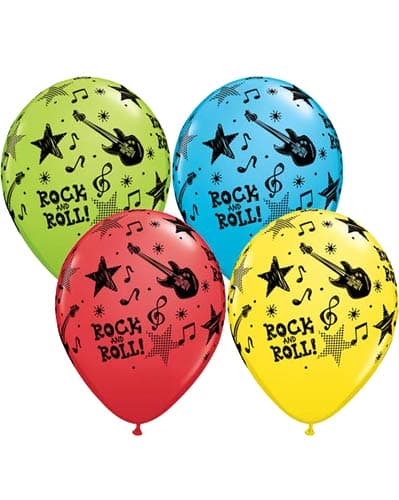 (image for) 11" Rock & Roll Stars Latex Balloons 25pk