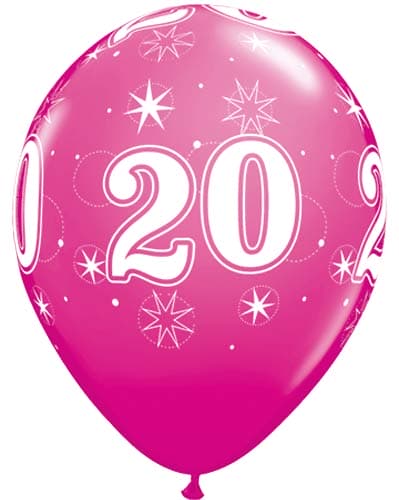 (image for) 11" 20 Wild Berry Sparkles A Round Latex Balloons 25pk