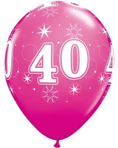 (image for) 11" 40 Wild Berry Sparkles A Round Latex Balloons 25pk