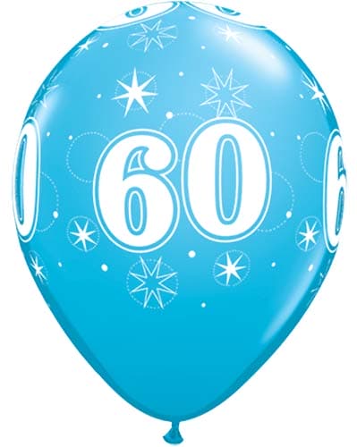 (image for) 11" 60 Robins Egg Blue Sparkles A Round Latex Balloons 25pk