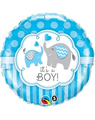 18" Its A Boy Elephants Foil Balloons