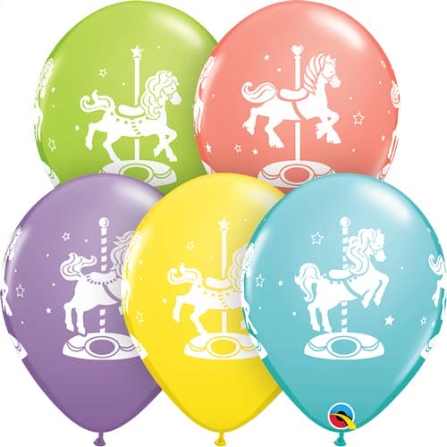 (image for) 11" Carousel Horses Latex Balloons 25pk