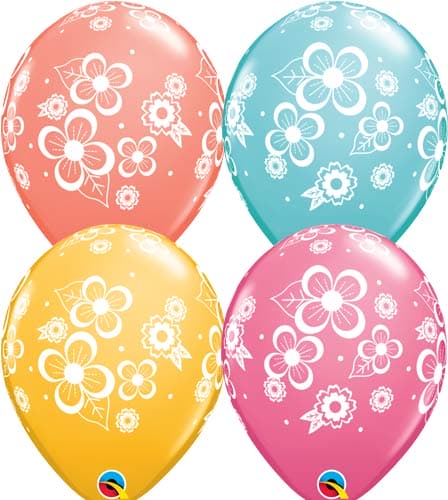 (image for) 11" Floral Blossoms Latex Balloons 25pk
