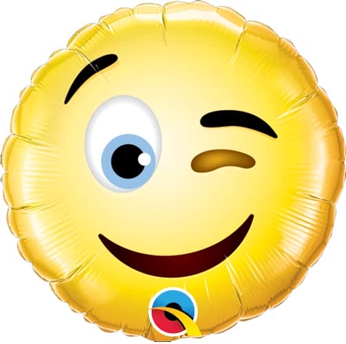 9" Smiley Wink Face Air Filled Balloons