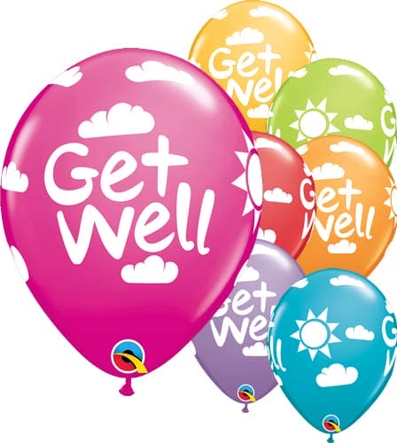 (image for) 11" Get Well Sunshine Latex Balloons 25pk