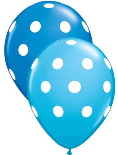 (image for) 11" Dark Blue and Robins Egg Blue Polka Dots 25pk