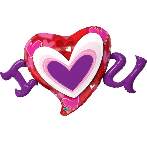 I Heart U Radiant Hearts Supershape Balloons