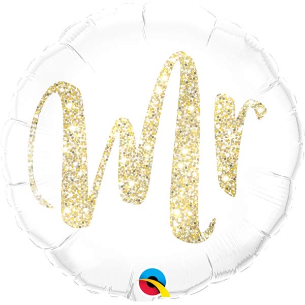(image for) 18" Mr Gold Glitter Foil Balloons