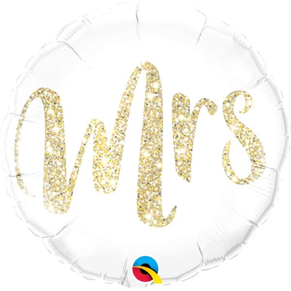 (image for) 18" Mrs Gold Glitter Foil Balloons