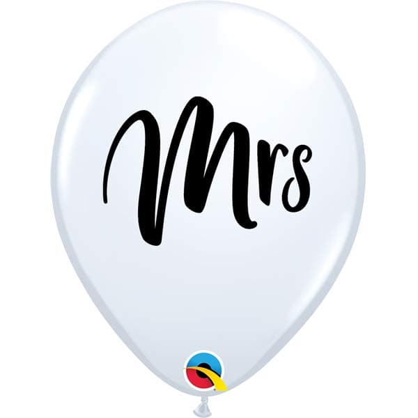 (image for) 11" Mrs White Latex Balloons 25pk