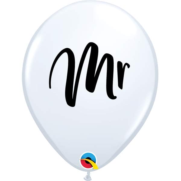 (image for) 11" Mr White Latex Balloons 25pk