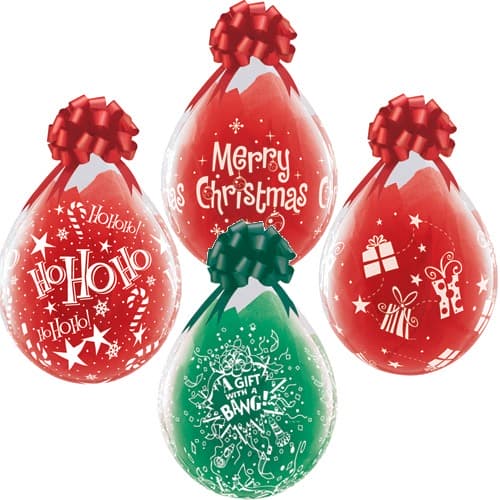 18" Diamond Clear Christmas Assortment Stuffing Balloons 25pk